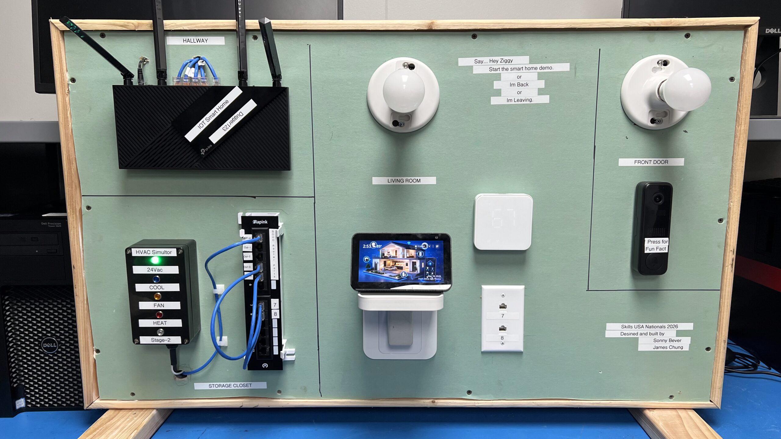 3D illustration of connected smart home simulator devices